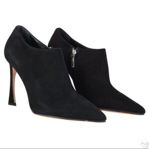 Christian Dior Black Suede Pointed Booties Size 38 | NEW IN BOX